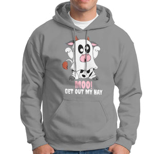 Halloween Hoodie MOO Get Out My Hay Cow Boo Ghost TS09 Sport Gray Print Your Wear