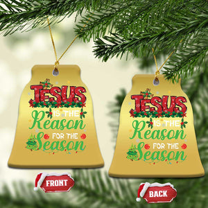 Christian Christmas Ornament Jesus Is The Reason For The Season TS09 Bell Flake Gold Print Your Wear