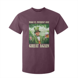 Funny Trump Make St. Patrick's Great Again T Shirt For Kid Shamrock Daddy's Home TS09 Maroon Print Your Wear