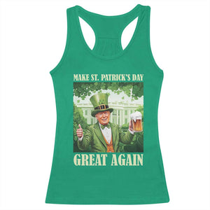 Funny Trump Make St. Patrick's Great Again Racerback Tank Top Shamrock Daddy's Home TS09 Irish Green Print Your Wear