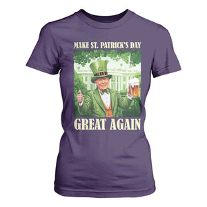 Funny Trump Make St. Patrick's Great Again T Shirt For Women Shamrock Daddy's Home TS09 Purple Print Your Wear