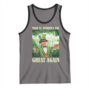 Funny Trump Make St. Patrick's Great Again Tank Top Shamrock Daddy's Home TS09 Deep Heather Black Print Your Wear