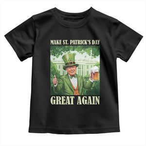 Funny Trump Make St. Patrick's Great Again Toddler T Shirt Shamrock Daddy's Home TS09 Black Print Your Wear