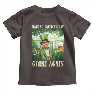 Funny Trump Make St. Patrick's Great Again Toddler T Shirt Shamrock Daddy's Home TS09 Dark Chocolate Print Your Wear