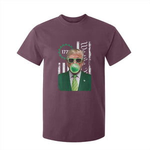 Funny Trump St. Patrick's Day T Shirt For Kid Trump Green Bubble Gum Anerica Flag TS09 Maroon Print Your Wear