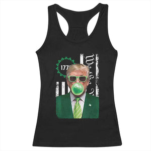Funny Trump St. Patrick's Day Racerback Tank Top Trump Green Bubble Gum Anerica Flag TS09 Black Print Your Wear