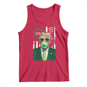 Funny Trump St. Patrick's Day Tank Top Trump Green Bubble Gum Anerica Flag TS09 Red Print Your Wear