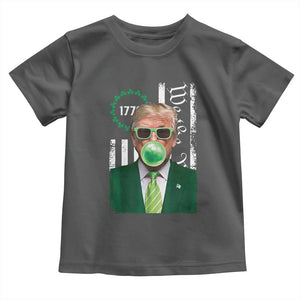 Funny Trump St. Patrick's Day Toddler T Shirt Trump Green Bubble Gum Anerica Flag TS09 Dark Heather Print Your Wear