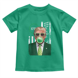 Funny Trump St. Patrick's Day Toddler T Shirt Trump Green Bubble Gum Anerica Flag TS09 Irish Green Print Your Wear