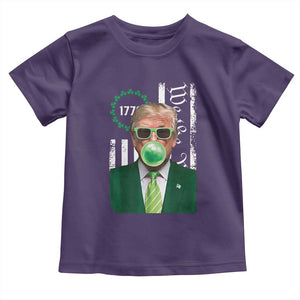 Funny Trump St. Patrick's Day Toddler T Shirt Trump Green Bubble Gum Anerica Flag TS09 Purple Print Your Wear
