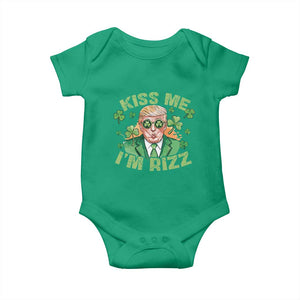 Funny Trump St. Patrick's Day Baby Onesie Kiss Me I'm Rizz TS09 Irish Green Print Your Wear