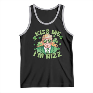 Funny Trump St. Patrick's Day Tank Top Kiss Me I'm Rizz TS09 Black Athletic Heather Print Your Wear