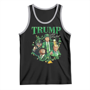 Funny Trump St. Patrick's Day Tank Top Shamrock Lucky President Trump TS09 Black Athletic Heather Print Your Wear