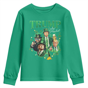 Funny Trump St. Patrick's Day Youth Sweatshirt Shamrock Lucky President Trump TS09 Irish Green Print Your Wear