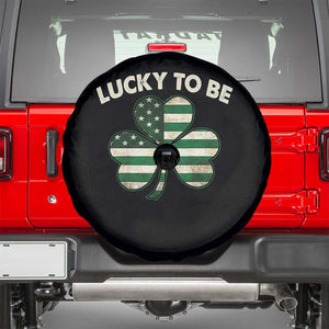 St. Patrick's Day Patriotic America Pride Spare Tire Cover Lucky To Be American TS09 Black Print Your Wear