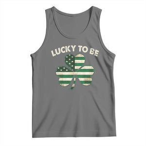 St. Patrick's Day Patriotic America Pride Tank Top Lucky To Be American TS09 Black Heather Print Your Wear