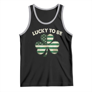 St. Patrick's Day Patriotic America Pride Tank Top Lucky To Be American TS09 Black Athletic Heather Print Your Wear