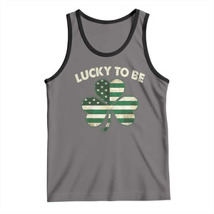 St. Patrick's Day Patriotic America Pride Tank Top Lucky To Be American TS09 Deep Heather Black Print Your Wear