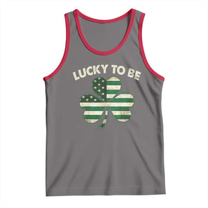 St. Patrick's Day Patriotic America Pride Tank Top Lucky To Be American TS09 Deep Heather Red Print Your Wear
