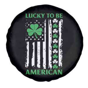 St. Patrick's Day Patriotic America Pride Spare Tire Cover Lucky To Be American Shamrock Flag TS09 Print Your Wear