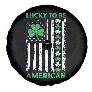 St. Patrick's Day Patriotic America Pride Spare Tire Cover Lucky To Be American Shamrock Flag TS09 Print Your Wear