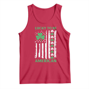 St. Patrick's Day Patriotic America Pride Tank Top Lucky To Be American Shamrock Flag TS09 Red Print Your Wear
