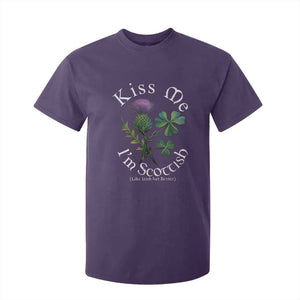 Funny St. Patrick's Day T Shirt For Kid Kiss Me I'm Scottish TS09 Purple Print Your Wear