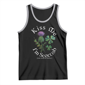 Funny St. Patrick's Day Tank Top Kiss Me I'm Scottish TS09 Black Athletic Heather Print Your Wear