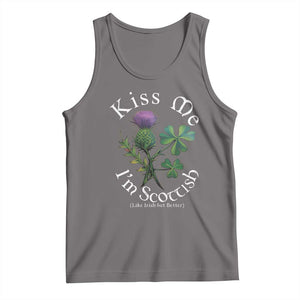 Funny St. Patrick's Day Tank Top Kiss Me I'm Scottish TS09 Deep Heather Print Your Wear