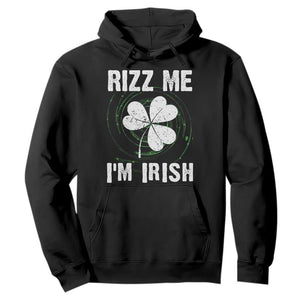 Funny St. Patrick's Day Hoodie Rizz Me I'm Irish TS09 Black Print Your Wear