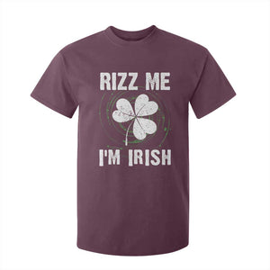 Funny St. Patrick's Day T Shirt For Kid Rizz Me I'm Irish TS09 Maroon Print Your Wear