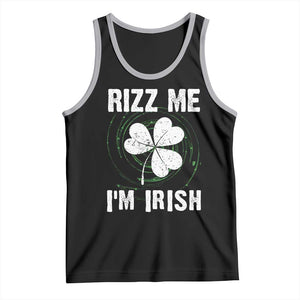 Funny St. Patrick's Day Tank Top Rizz Me I'm Irish TS09 Black Athletic Heather Print Your Wear