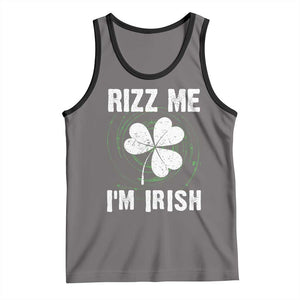 Funny St. Patrick's Day Tank Top Rizz Me I'm Irish TS09 Deep Heather Black Print Your Wear
