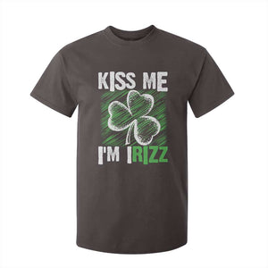 Funny St. Patrick's Day T Shirt For Kid Kiss Me I'm iRizz Shamrock TS09 Dark Chocolate Print Your Wear
