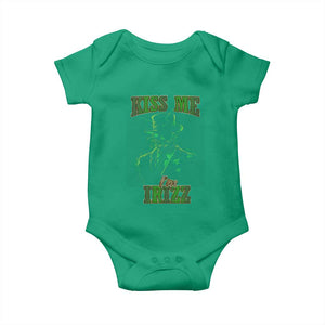 Funny St. Patrick's Day Baby Onesie Kiss Me I'm iRizz Cool Leprechaun TS09 Irish Green Print Your Wear