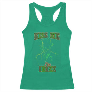 Funny St. Patrick's Day Racerback Tank Top Kiss Me I'm iRizz Cool Leprechaun TS09 Irish Green Print Your Wear
