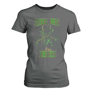 Funny St. Patrick's Day T Shirt For Women Kiss Me I'm iRizz Cool Leprechaun TS09 Dark Heather Print Your Wear