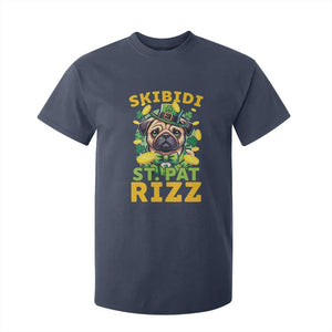Funny St. Patrick's Day T Shirt For Kid Skibidi St. Patrizz Cute Dog Leprechaun TS09 Navy Print Your Wear