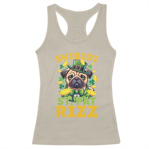 Funny St. Patrick's Day Racerback Tank Top Skibidi St. Patrizz Cute Dog Leprechaun TS09 Sand Print Your Wear