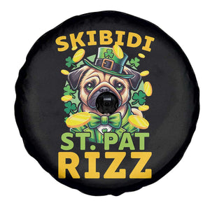 Funny St. Patrick's Day Spare Tire Cover Skibidi St. Patrizz Cute Dog Leprechaun TS09 Print Your Wear