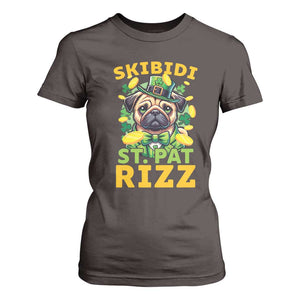 Funny St. Patrick's Day T Shirt For Women Skibidi St. Patrizz Cute Dog Leprechaun TS09 Dark Chocolate Print Your Wear