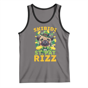 Funny St. Patrick's Day Tank Top Skibidi St. Patrizz Cute Dog Leprechaun TS09 Deep Heather Black Print Your Wear