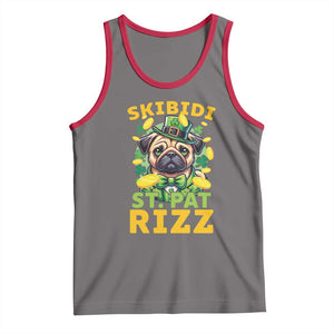 Funny St. Patrick's Day Tank Top Skibidi St. Patrizz Cute Dog Leprechaun TS09 Deep Heather Red Print Your Wear