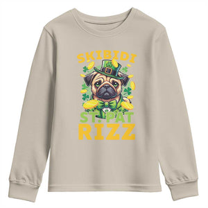 Funny St. Patrick's Day Youth Sweatshirt Skibidi St. Patrizz Cute Dog Leprechaun TS09 Sand Print Your Wear