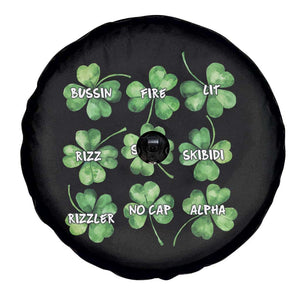 Funny St. Patrick's Day Spare Tire Cover Shamrock Lit Rizz Sigma Skibidi Rizzler No Cap Alpha TS09 Print Your Wear