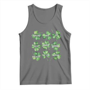 Funny St. Patrick's Day Tank Top Shamrock Lit Rizz Sigma Skibidi Rizzler No Cap Alpha TS09 Black Heather Print Your Wear
