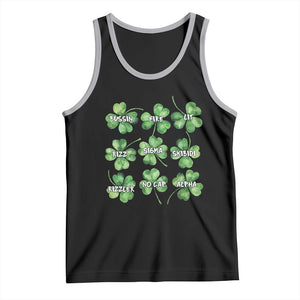 Funny St. Patrick's Day Tank Top Shamrock Lit Rizz Sigma Skibidi Rizzler No Cap Alpha TS09 Black Athletic Heather Print Your Wear
