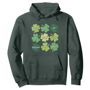 Funny St. Patrick's Day Hoodie Lit Rizz Sigma Skibidi Rizzler No Cap Alpha TS09 Dark Forest Green Print Your Wear