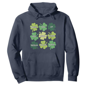 Funny St. Patrick's Day Hoodie Lit Rizz Sigma Skibidi Rizzler No Cap Alpha TS09 Navy Print Your Wear