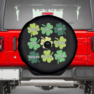 Funny St. Patrick's Day Spare Tire Cover Lit Rizz Sigma Skibidi Rizzler No Cap Alpha TS09 Black Print Your Wear